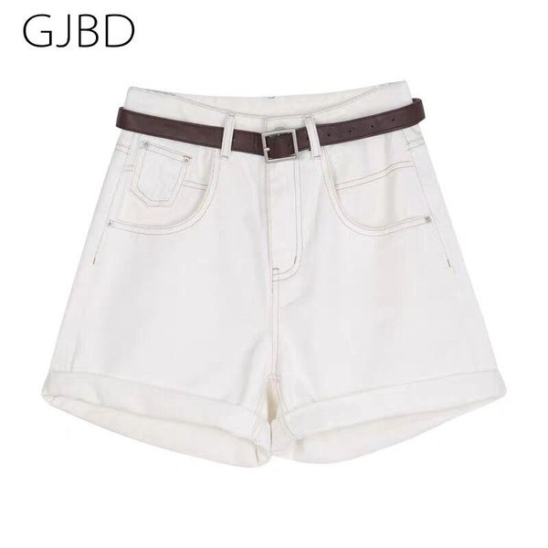 

high waist women's shorts jeans 2021 spring streetwear vintage versatile baggy pants casual y2k straight short denim trouser, Blue