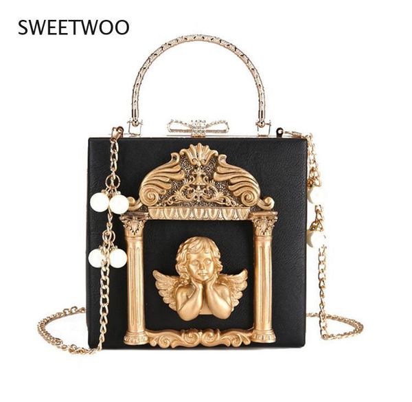 

evening bags chain shoulder bag angel embossed handbag elegant lady dinner