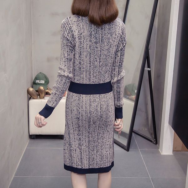 

women's clothing 2021 autumn new round neck loose and thin small fragrant sweater knitted warm casual fashion base skirt yhvn, Black;gray