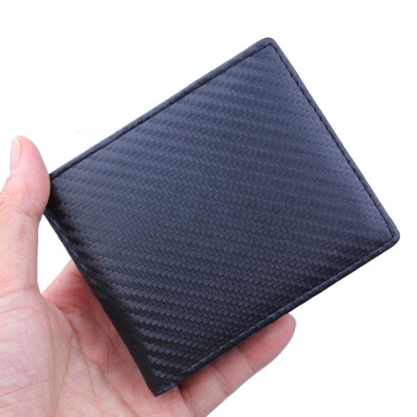 

salefashion on short for men carbon fiber pattern pu leather small portfolios thin men's bifold slim wallets money bags dropshipping, Red;black