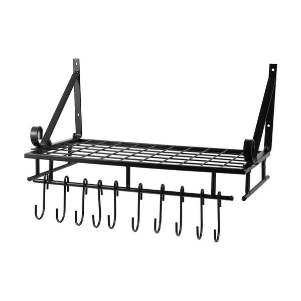 

hooks & rails 1pc iron kitchen pot holder storage rack foldable wall mounted
