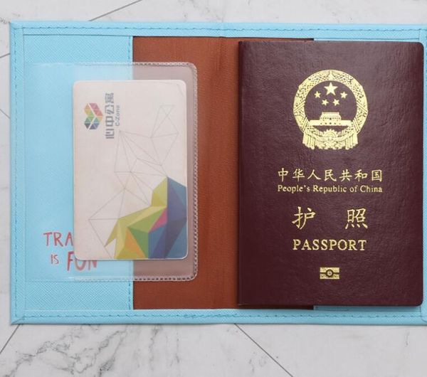 

dhl100pcs card holder women pu let's travel the world letter travel passport cover mix color, Brown;gray