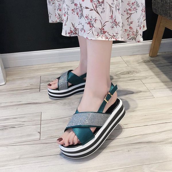 

sandals med medium tpr fabric slides pu, Black