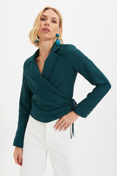 

women's jackets trendyol lacing detailed jacket twoaw22ce0164, Black;brown