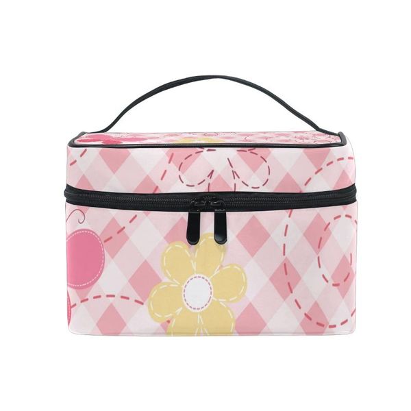 

fengju cosmetic bag portable travel organizer hanging toiletry case storage tote for girls woman butterfly flowers