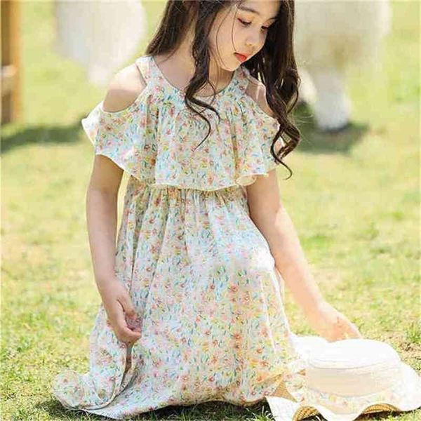 Sommer Ankunft Mädchen Mode Blumenkleid Kinder Koreanisches Design Baumwolle es Girl 210528