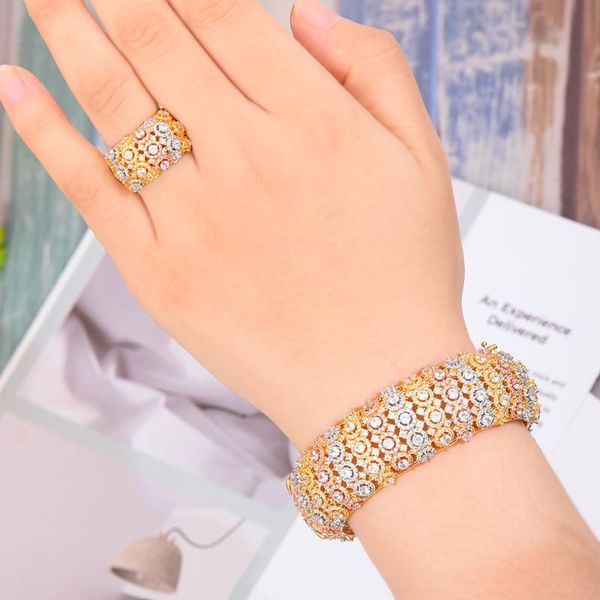 

earrings & necklace missvikki 2021 luxury african bangle ring jewelry sets fashion shiny cz zircon dubai for women bridal wedding, Silver
