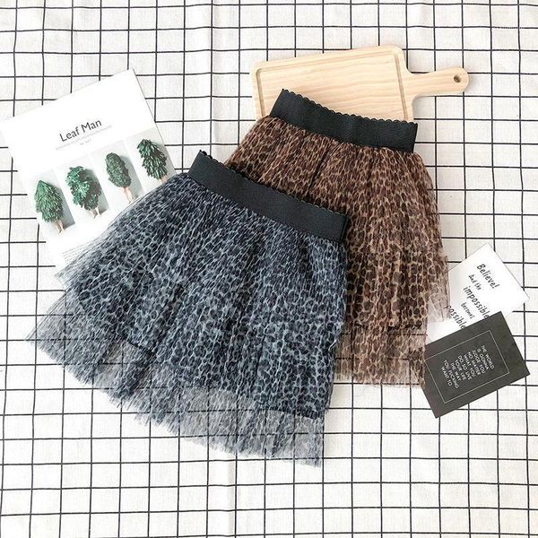 

summer mesh girls kids leopard print mini tutu skirt comfortable cute baby clothes children clothing skirts, Blue
