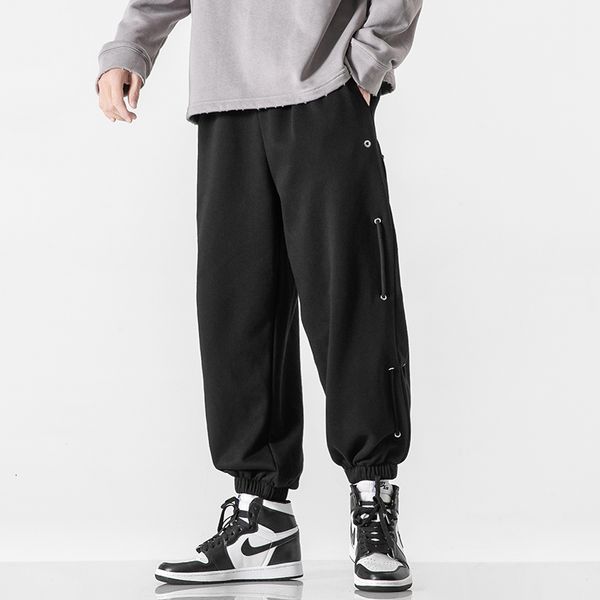 

2021 new jogger leisure sweatpants hip hop streetwear cargo pants of solid fashion men xk05, Black