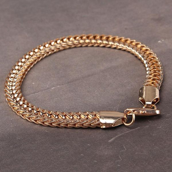 

link, chain fashion bracelets for women men gold curb snail link woman party jewelry gifts 21cm, Black