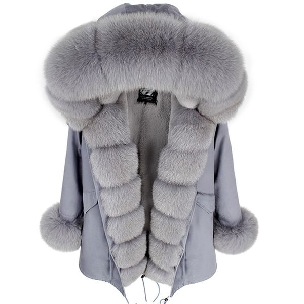 

maomaokong winter women coat black jackets outwear thick parkas natural real fur coat women's jacket women's fur coat 211122