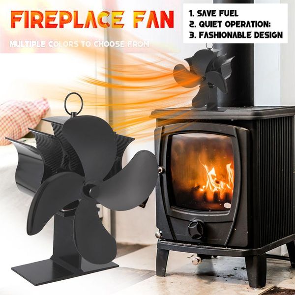 

electric fans black fireplace 4 blades heat powered stove log wood burner quiet fan home efficient distribution