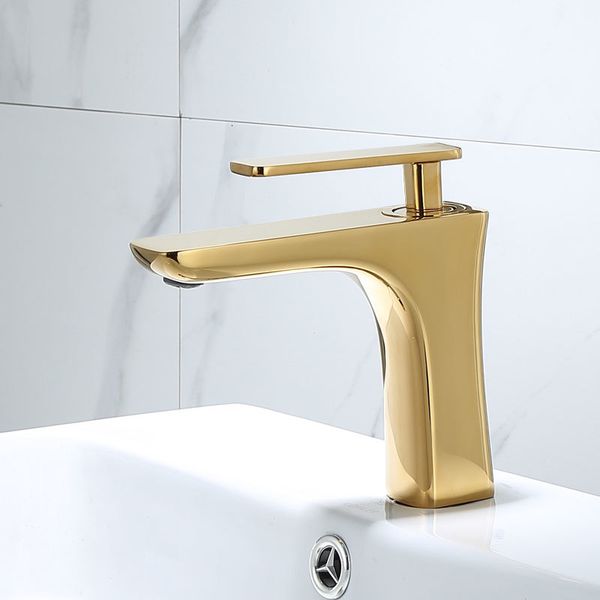 

2021 new faucets elegant brushed gold bathroom faucet and cold basin mixer tap brass toilet sink water crane 9t2d