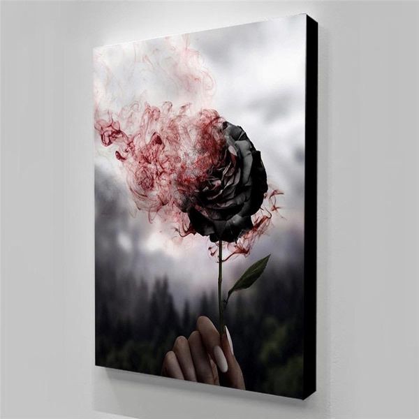 

wall art hd printed the vanishing rose pink gifts pictures canvas home decor modular painting no frame cuadros for living room