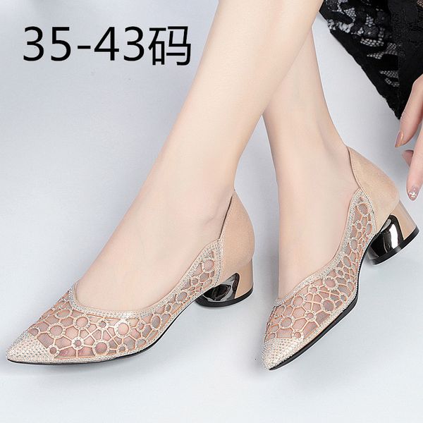 

spring women's pointed profsional work sho high heels hollow hole fashion single