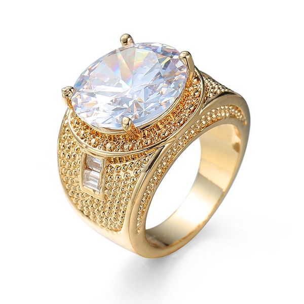 

wedding rings 2021 cz women ring big round white stone zircon crystal gold filled engagement jewelry gifts size 6-10, Slivery;golden