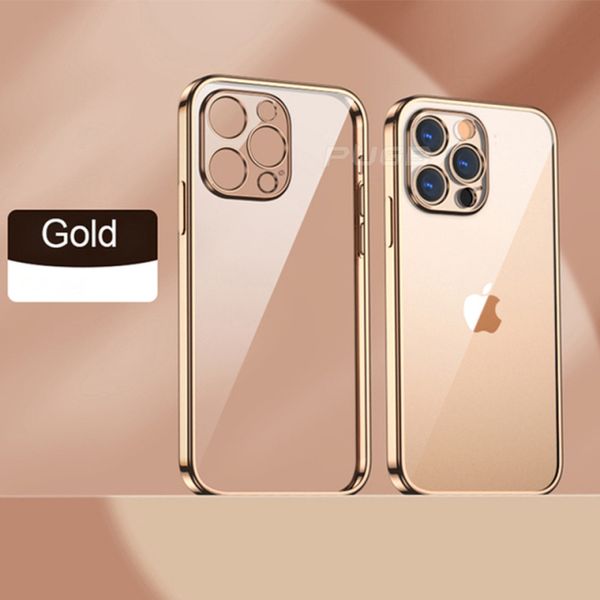 

luxury plating soft phone cases for iphone 11 12 13 pro max mini xr x xs silicone shockproof transparent cover with full camera protect