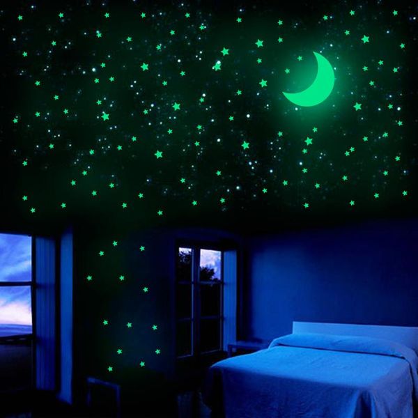 

wall stickers diy luminous 3d moon decor stars for kids rooms baby room bedroom home decoration decals glow in the dark