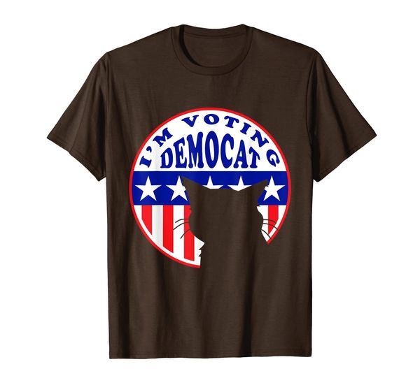 

i'm voting democat shirt, funny democrat cat election voting, White;black