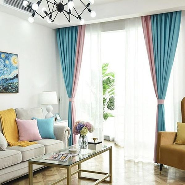 

curtain & drapes chinese curtains two-color stitching bamboo knotted linen for living room bedroom modern simplicity decoration