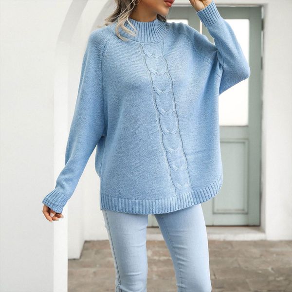 

womens autumn winter sweater round neck twist knit pullover cape women clothing pull woman clothes, White;black