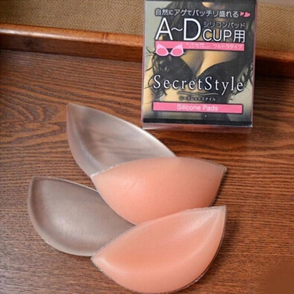 

2 pair silicone triangle bikini swimsuit bra insert pads push up bra pads pasties inble breast enhancer lingerie, Red;black