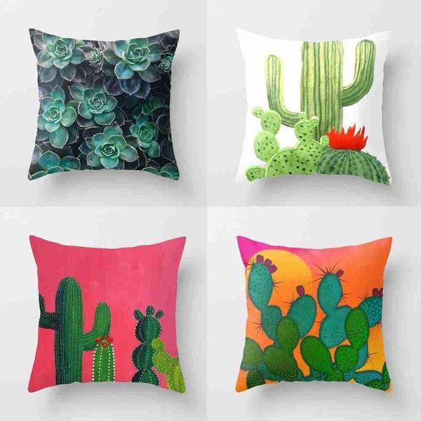 

pillow case cactus pillowcase decorative sofa cushion bed cover home decor car cute 45*45cm