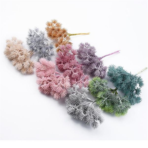 

6pcs artificial plants wholesale wedding bridal accessories clearance home decor christmas wreath diy gifts fake leaf gy jllbrv