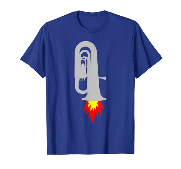 

funny tuba t-shirt tuba rocket, concert band, marching band, White;black