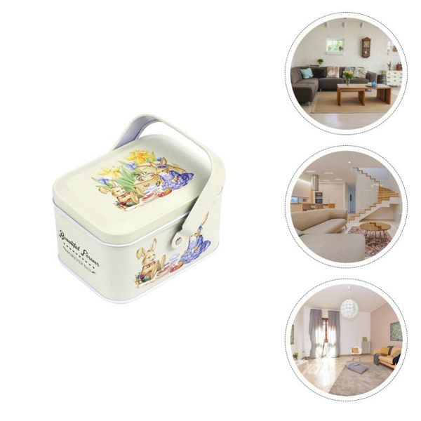 

2 pcs easter candy boxes iron candy storage box peactical party favor boxes