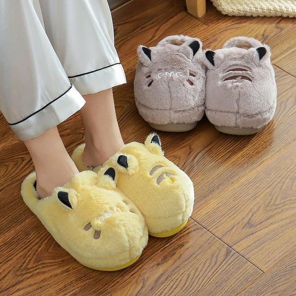 

slippers 2021 winter cotton women's bag heel warm shoes lovely plush home, Black