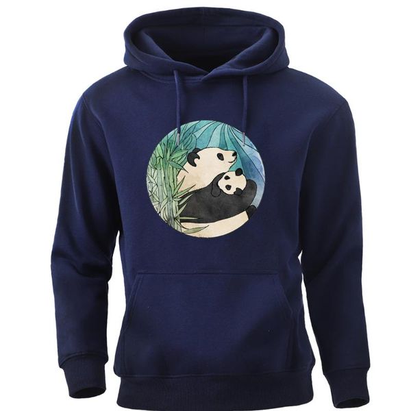

men's hoodies & sweatshirts cute chinese national treasure panda printed pullovers men harajuku streetwear crewneck tracksuits, Black