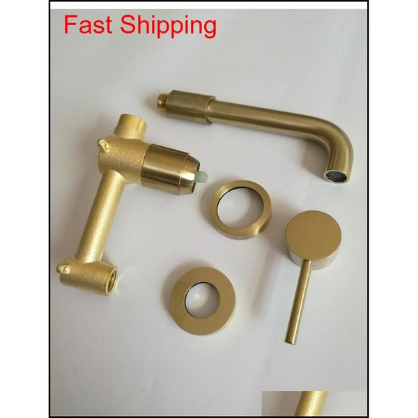 

brushed brass wall mounted basin faucet single handle mixer tap h qylvps bdenet