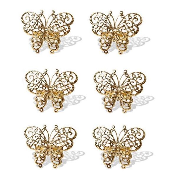 

napkin rings 6 pcs butterfly ring,napkin ring holders for wedding holiday valentine's day christmas party dinner table decor