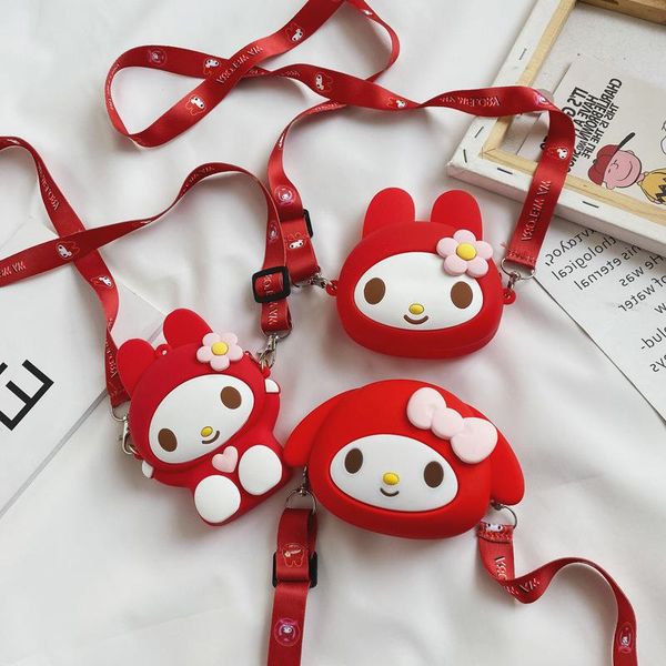 

new mini coin children's 2021 small cute personality bag messenger silicone purse bunny creative tapng