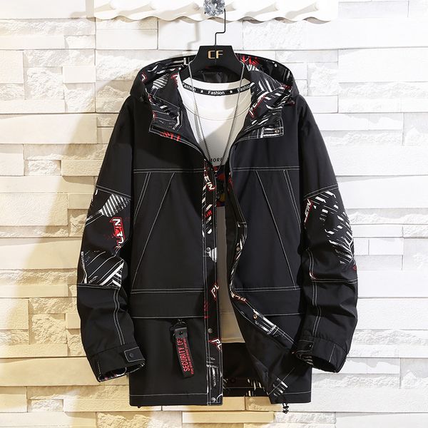 

2021 10xl 9xl 8xl 7xl 6xl spring autumn men new fashion popular printed men's coat overalls jacket male streetwear d3ws, Black;brown