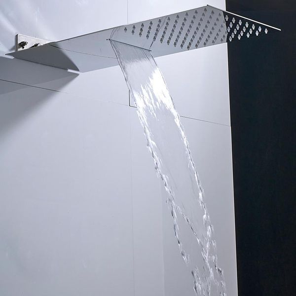 

vidric vidric 2 functions digital display shower faucets set chrome ultrathin rain waterfall shower head digital mixer tap bath