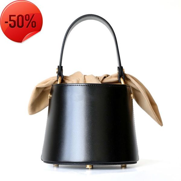 

evening bags bucket genuine leather bag women real shoulder designer handbags ladies messenger