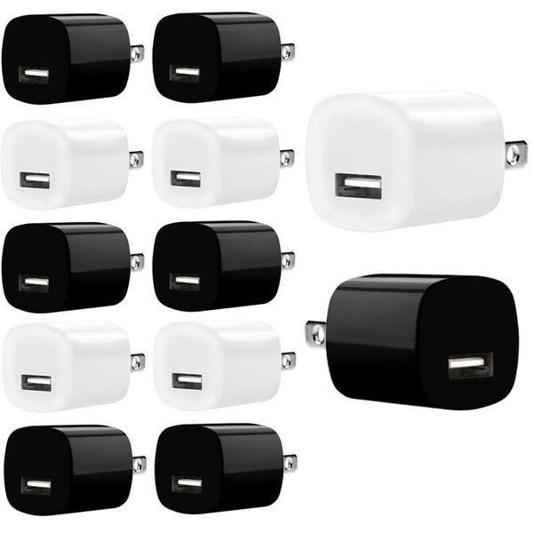 5V 1A US AC Home Travel Wall Charger Plug Adaptador para iPhone Samsung HTC Xiaomi Android Telefone branco Black High Quality Chargers