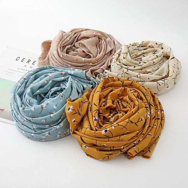 

scarves printed seersucker ladies long scarf chiffon fashion gauze pashmina four seasons travel decorate women, Blue;gray