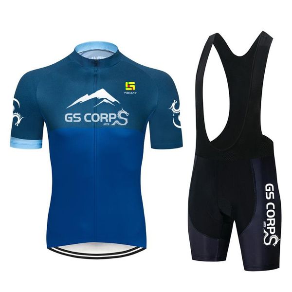 

cycling jersey 2021 men mountain bike mtb bicycle road shirt breathable bicycle shirt summer short sleeve bike jersey suit, Black;blue