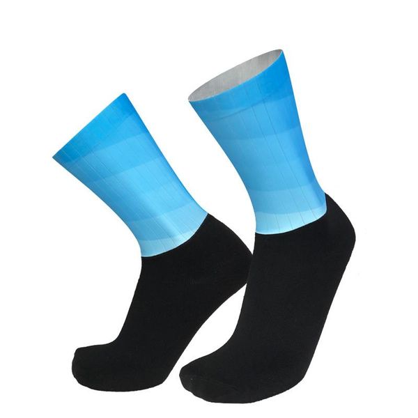 

sports socks comfortable breathable road bike gradient color seamless silicone cycling, Black