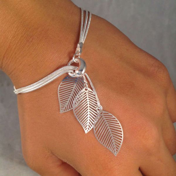 

jewelry gold mesh alloy bracelet hollow leaf bracelet l101, Golden;silver