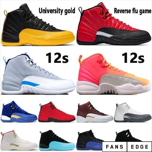 

2020 jumpman 12 12s basketball shoes reverse flu game iridescent reflective sunrise university gold bulls fiba cny sport mens sneakers
