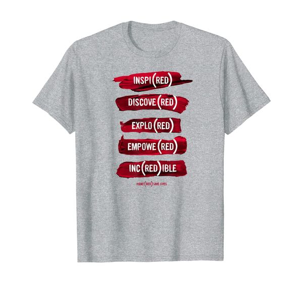 

paint (red) save lives iconic (red) phrases t-shirt, White;black