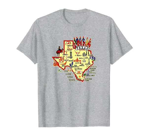 

texas state places of interest in a stylish t shirt, White;black