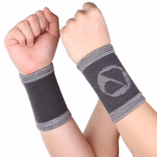 

wrist support 1 pair bamboo charcoal sleeve band brace bandage athlete sports basketball protection - gray a31, Black;red