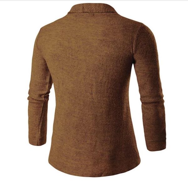 

sweatshirt ship coat turn mens men sweater design cardigan pockets collar big color long sleeve 2021 long down knitted solid wcehn, Black