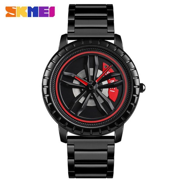 

wristwatches skmei rotating car wheel dial watch men creative hollow quartz watches mens waterproof sports male wristwatch relogio masculino, Slivery;brown