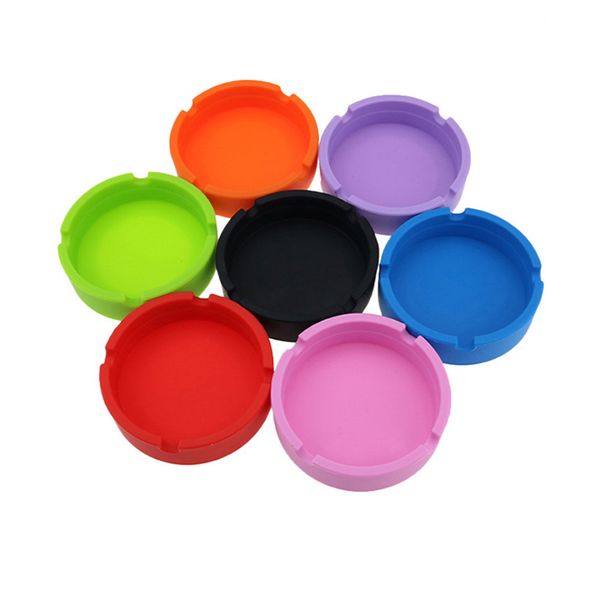 Eco-friendly colorato premium in silicone rotondo posacenere posacenere portatile antipasto di sigaretta a temperatura ad alta temperatura Mini vassoio di cenere di cenere bar JY0627